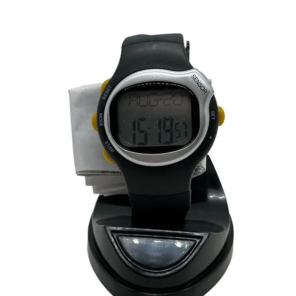 Calorie Watch By Fitness Wizard Digital Pulse Unisex Black Band Men Women